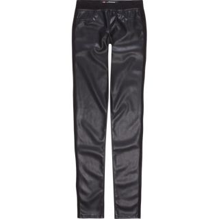 Girls Knit Back Faux Leather Pants Black In Sizes 14, 10, 12, 8, 16, 7