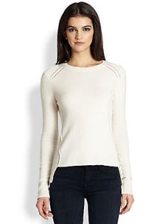 INHABIT Cashmere Stretch Crew Sweater   Ivory