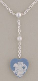 Wedgwood Jasperware Jewelry Muse Cupid Heart Necklace, Fine China Dinnerware   J