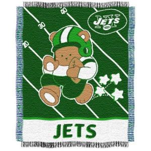 New York Jets Northwest Company NFL 36x46 Woven Jacquard Baby Throw