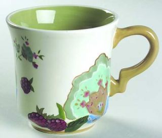Tracy Porter Sweet Cecily Mug, Fine China Dinnerware   Red Berries,Floral,Green/