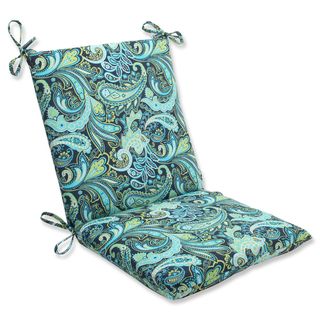 Pillow Perfect Pretty Paisley Navy Squared Corners Chair Outdoor Cushion (Blue/greenFabric materials 100 percent spun polyesterFill 100 percent polyester fiberClosure Sewn seamUV protection YesWeather resistant YesCare instructions Spot clean or han