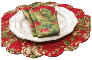 Paisley Round Reversible Placemats And Napkins / Placemats, Set Of Four