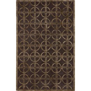 Hand tufted Shimmer Circles Brown Rug (8 X 10)
