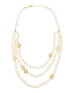Triple Tiered Freshwater Pearl Necklace, White