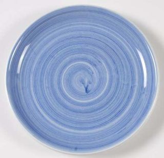 Caleca Solids Brush Blue Salad Plate, Fine China Dinnerware   800,Solid Blue,Cir
