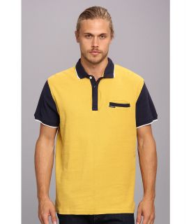 Members Only Color Block Polo Mens Short Sleeve Pullover (Yellow)