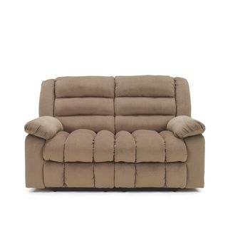 Signature Designs By Ashley Ekron Cocoa Microsuede Reclining Loveseat