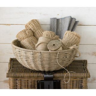 14 inch Woven Jute Rope Basket With Iron Frame