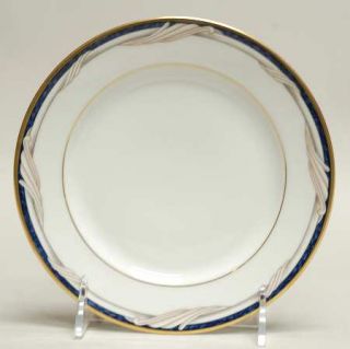 Gorham Golden Swirl Bread & Butter Plate, Fine China Dinnerware   Blue Border,Ta