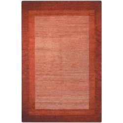 Hand knotted Gabeh Tri Salmon Wool Rug (6 X 9)