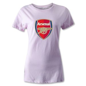 hidden Arsenal Crest Womens T Shirt (Pink)