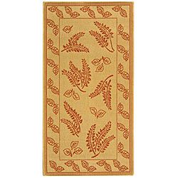 Indoor/ Outdoor Ferns Natural/ Terracotta Rug (67 X 96) (IvoryPattern FloralMeasures 0.25 inch thickTip We recommend the use of a non skid pad to keep the rug in place on smooth surfaces.All rug sizes are approximate. Due to the difference of monitor co
