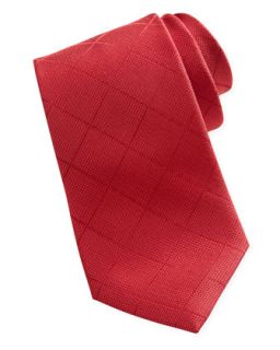 Square Jacquard Contrast Tail Tie, Red/Black
