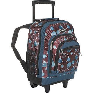 Patterned Wheeled Backpack   Teal Blue