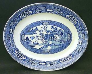 Homer Laughlin  Blue Willow 11 Oval Serving Platter, Fine China Dinnerware   Wi