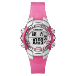 Marathon By Timex Womens Digital Sports Watch with Pink & Silver Accents on