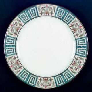 Mikasa Windsor Crest Dinner Plate, Fine China Dinnerware   Tan&Blue Sections,Gre