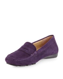Rob Perforated Suede Driver, Purple
