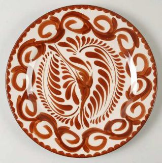 Anfora (Mexico) Puebla Brown Luncheon Plate, Fine China Dinnerware   Brown  Flor