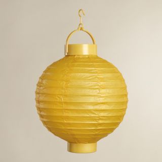 Yellow Battery Operated Paper Lanterns, Set of 4   World Market