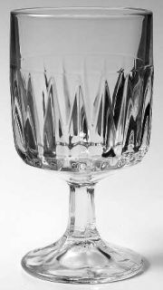 Libbey   Rock Sharpe Winchester Water Goblet   Vertical Cuts On Bowl,Multi Sided