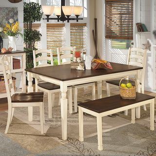 Signature Design By Ashley Whitesburg Rectangular Dining Room Table (Medium brown/ whiteWeight 79 poundsDimensions 30 inches high x 36 inches wide x 60 inches deepAssembly required. )