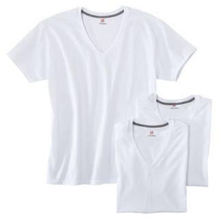 Hanes Mens 3pk ComfortBlend V Neck Undershirts   White XL