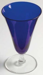 Morgantown Monroe Cobalt Blue Juice Glass   Stem #7690, Cobalt Bowl, Clear Stem