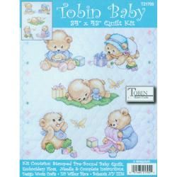 Baby Bears Quilt Stamped Cross Stitch Kit 34x43 (43x34 inches. Made in USA. )