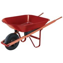 Ames 4cf Steel Wheelbarrow Consists Of 3 Parts (Red Size 4 Cubic Feet 4 Cubic Feet )