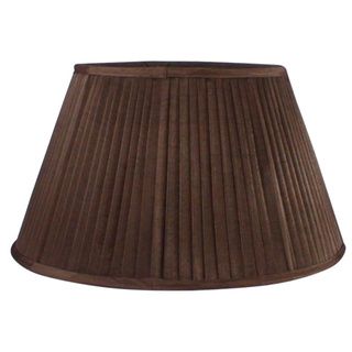 Round Pleated Fabric Coffee Shade With Harp Fitter (CoffeeStyle Round pleated shade, harp fitterThis is for floor and table lamps only Dimensions 10 inch top diameter x 16 inch bottom diameter x 9.4 inch slant height )