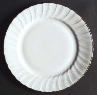 Bernardaud Verlaine Dinner Plate, Fine China Dinnerware   Palm Shape,All White,S