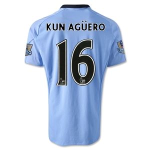 Umbro Manchester City 12/13 Sergio Kun Aguero Home Soccer Jersey