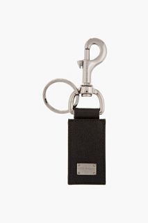 Dolce And Gabbana Black Pebbled Leather Keychain