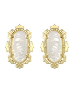 Shina Mother of Pearl Earrings, Ivory