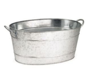 Tablecraft Oval Beverage Tub, 19 x 14 x 9 in, Galvanized Steel