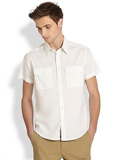 Theory Feynold Cotton Sportshirt   White