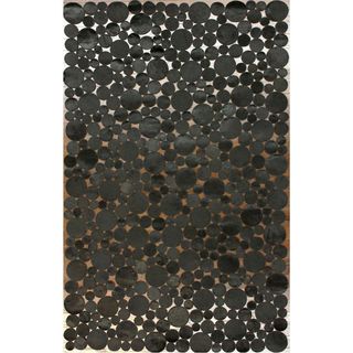 Nuloom Handmade Circles Black Cowhide Leather Rug (5 X 8) (BlackPattern AbstractTip We recommend the use of a non skid pad to keep the rug in place on smooth surfaces.All rug sizes are approximate. Due to the difference of monitor colors, some rug color