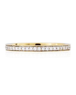 18 Karat Gold Pillar Diamond Eternity Ring, Size 7.25