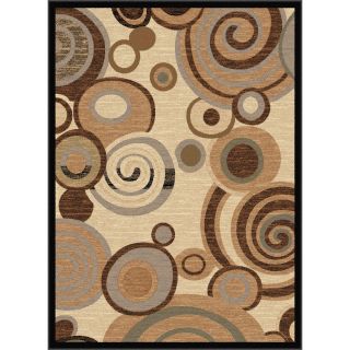 Flora Collection Contemporary Ivory/multi Rug (53 X 73)