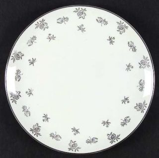 Fukagawa White Rose Dinner Plate, Fine China Dinnerware   Arita, Platinum Leaves