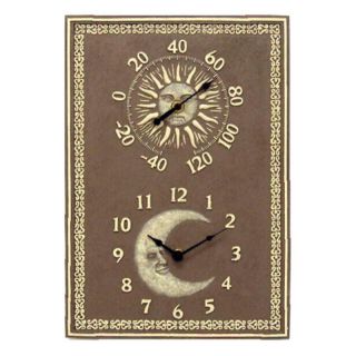 Chaney Instrument Co Sun & Moon 10 in. Wide Thermometer Wall Clock Multicolor  