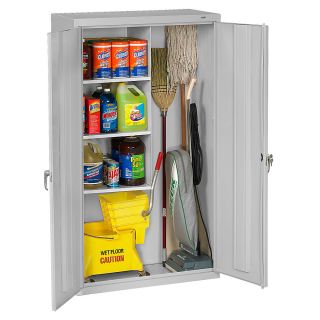 Tennsco Janitorial Cabinet   36Wx18Dx66H   Light Gray   Light Gray