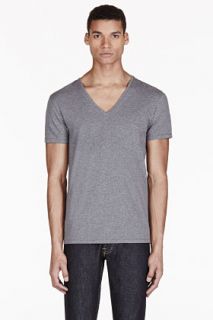 Diesel Heathered Grey V_neck Umtee_jesse T_shirt