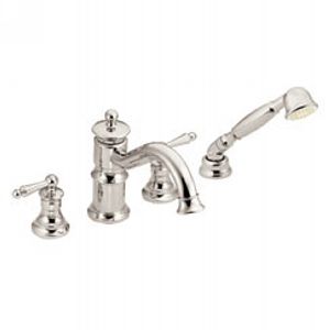 Moen TS213NL Waterhill High Arc Roman Tub Faucet with Handshower, without Valve