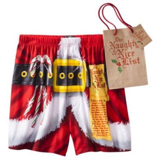 Mens Santa Naughty or Nice List Boxers with Free Gift Bag   Red S
