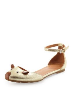 Womens dOrsay Mouse Ballerina Flat, Gold   MARC by Marc Jacobs