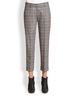 Piazza Sempione Cropped Prince Of Wales Pants   Taupe Mult