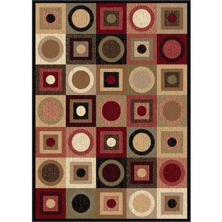 Rhythm 105130 Multi Contemporary Area Rug (9 3 X 12 6) (MultiSecondary Colors Beige, red, black, brown, blue, greenShape RectangleTip We recommend the use of a non skid pad to keep the rug in place on smooth surfaces.All rug sizes are approximate. Due 